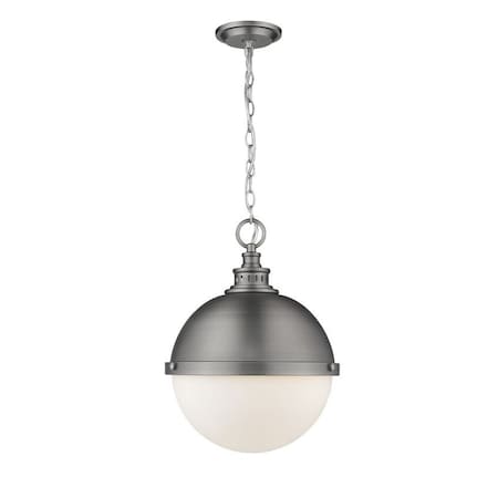 Z-Lite Peyton 2 Light Pendant, Antique Nickel & Opal Etched 619P14-AN